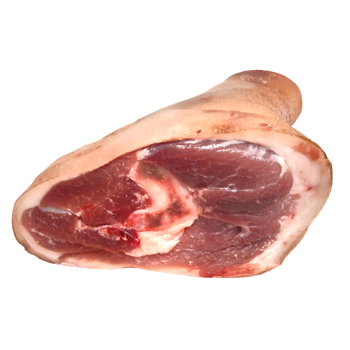 Полуфабрикат мясной из свинины крупнокусковый мясокостный категории В. Рулька.