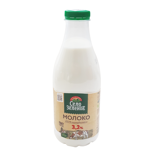Молоко 100% натуральное с м.д.ж. 3,2 % ТМ Фермерские продукты "Село Зеленое"