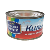 Рыбные консервы стерилизованные "Килька черноморская неразделаная в томатном соусе" ТМ "Морская Радуга"