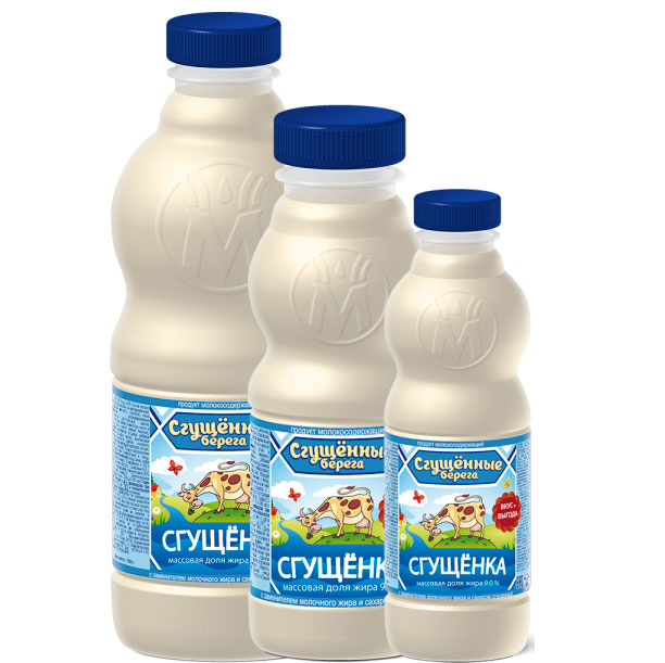 Продукт молокосодержащий "Сгущенка " м.д.ж. 9,0 % с заменителем молочного жира и сахаром сгущенный, ТМ "Сгущенные берега"