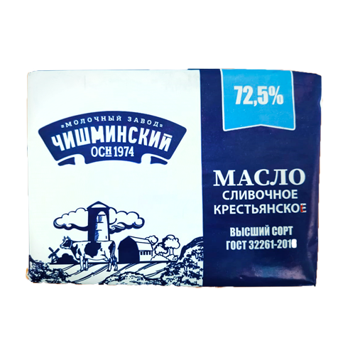 Масло сливочное крестьянское с м.д.ж. 72,5% ТМ "Чишминский"
