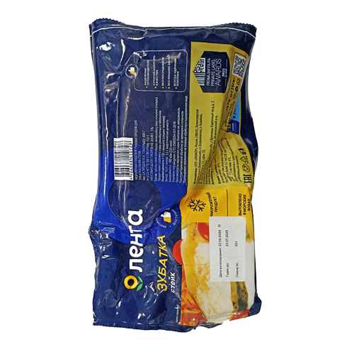 Мороженая пищевая рыбная продукция. Зубатка синяя мороженая, стейк ТМ "Лента"