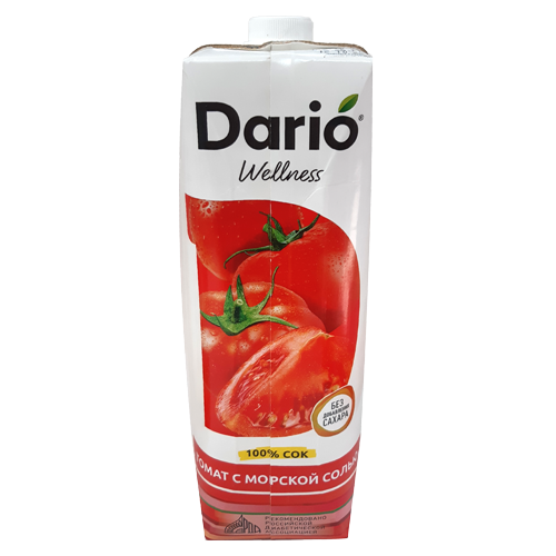 Сок томатный на 1 литр соли. САНФРУТ Дарио. Томатный сок с морской солью. Сок томатный Dario. Сок Дарио велнес.