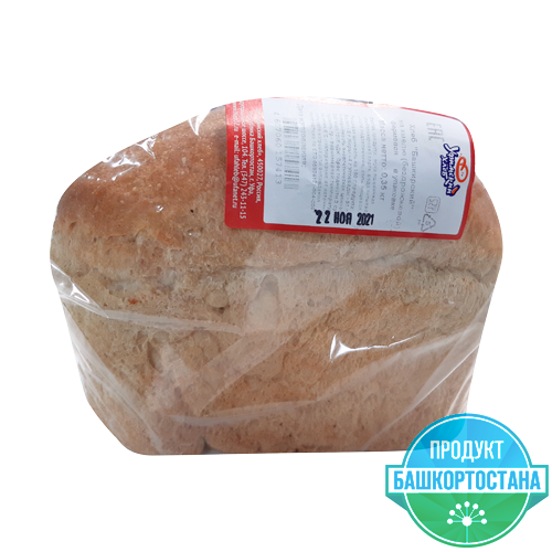 Хлеб "Башкирский" на хмелю (бездрожжевой) формовой в упаковке ТМ "Уфимский Хлеб"