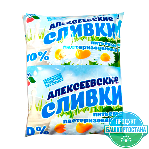 Сливки питьевые пастеризованные с м.д.ж. 10 %, ТМ "Алексеевские"