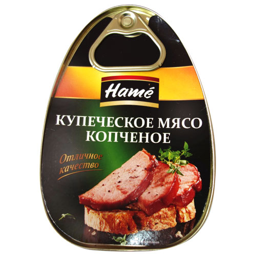 Мясной консервированный продукт "Купеческое мясо копченое"