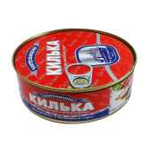 Рыбные консервы стерилизованные "Килька черноморская (шпрот) неразделанная обжаренная в томатном соусе" ТМ "Ультрамарин"