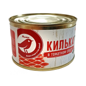 Консервы рыбные стерилизованные "Килька черноморская неразделанная обжаренная в томатном соусе" ТМ "Ашан"