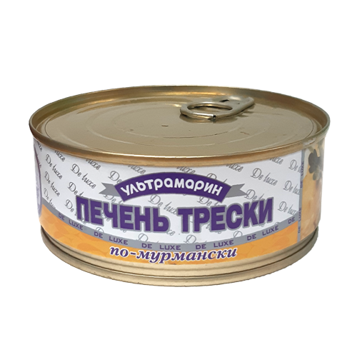 Рыбные консервы "Печень трески по-мурмански", ТМ "Ультрамарин"
