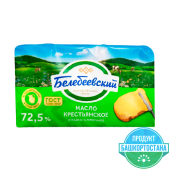 Масло "Крестьянское" сладко-сливочное, м.д.ж. 72,5%, высший сорт, ТМ "Белебеевский"