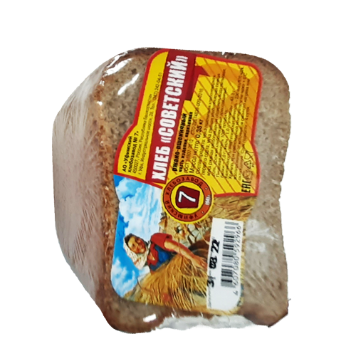 Хлеб "Советский", ржано-пшеничный, нарезанная часть изделия, ТМ "Уфимский хлебозавод 7"