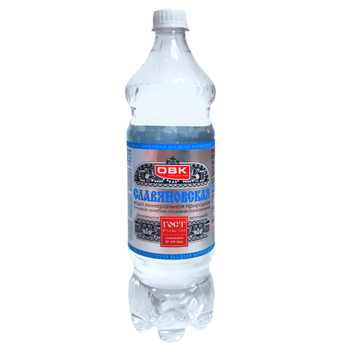 Вода минеральная природная питьевая лечебно-столовая "Славяновская", сульфатно-гидрокарбонатная кальциево-натриевая, газированная