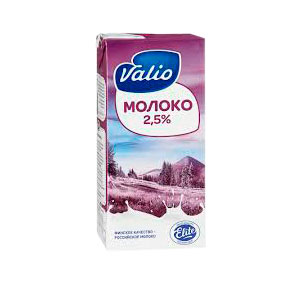 Молоко с массовой долей жира  2,5 %, ТМ "Valio", упаковка - Tetra Pak (Tetra Brik Aseptic), 973 мл. - 