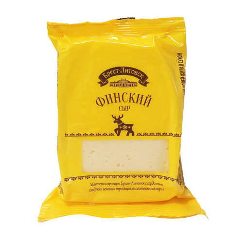 Сыр полутвердый "Финский" ТМ "Брест-Литовск", м.д.ж. в сухом веществе 45%