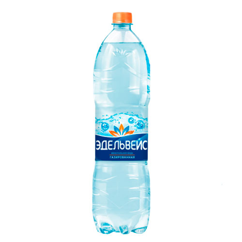 Вода минеральная природная питьевая лечебно-столовая газированная "Эдельвейс", хлоридно-сульфатная натриевая
