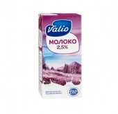 Молоко ТМ "Valio" питьевое ультравысокотемпературнообработанное с м.д.ж. 2,5 %