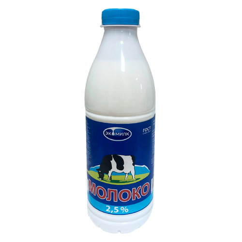 Молоко питьевое пастеризованное "Экомилк", м.д.ж. 2,5% ТМ "Экомилк"