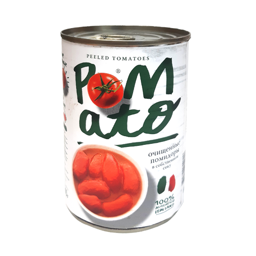 Консервы овощные пастеризованнные. Очищенные помидоры с собственном соку, ТМ "PoMato"