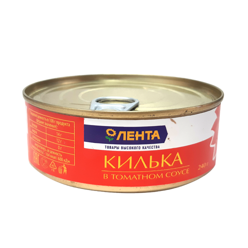 Рыбные консервы стерилизованные "Килька балтийская неразделанная томатном соусе" ТМ "Лента"