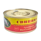 Консервы мясные стерилизованные  кусковые в собственном соку "Свинина тушеная высший сорт"