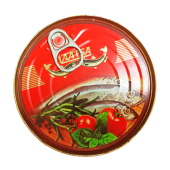 Рыбные консервы стерилизованные "Килька каспийская неразделанная обжаренная в остром томатном соусе"