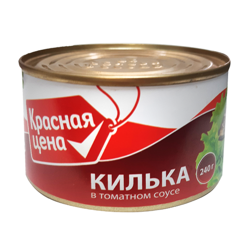 Рыбные консервы стерилизованные "Килька черноморская неразделанная в томатном соусе" ТМ "Красная Цена"