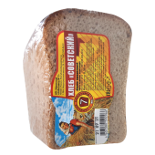 Хлеб "Советский" ржано-пшеничный, нарезанная часть изделия, в упаковке