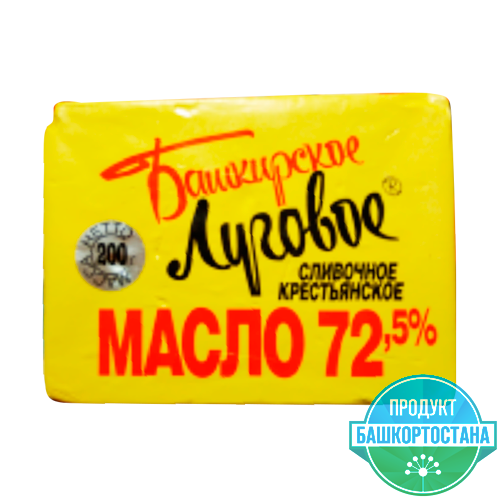 Масло сливочное крестьянское, м.д.ж. 72,5%, ТМ "Башкирское луговое"