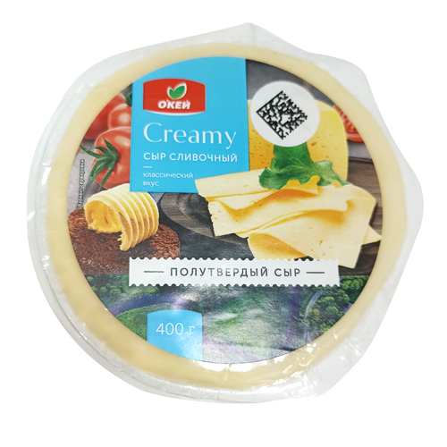 Сыр сливочный с м.д.ж. в сухом веществе 50% ТМ "О`кей"