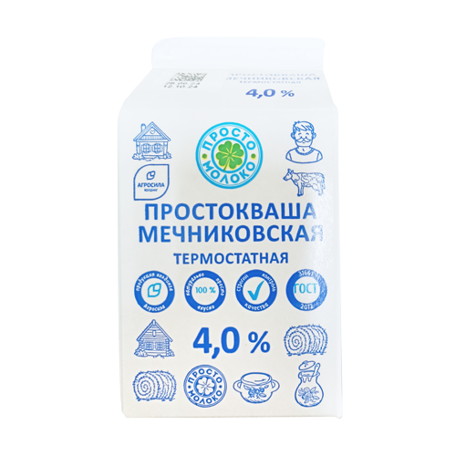 Простокваша "Мечниковская термостатная" с м.д.ж. 4% ТМ "Просто молоко"