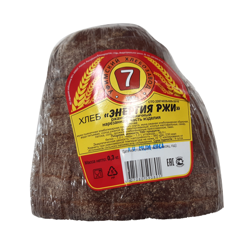 Хлеб "Энергия ржи" ржано-пшеничный, нарезанная часть изделия, ТМ "Хлебозавод 7"