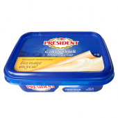 Сыр плавленый "Сливочный" Президент, м.д.ж. в сухом веществе 45%, ТМ "President", упаковка - полимерный контейнер, 200 г