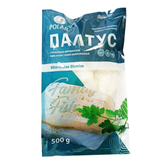 Палтус стрелозубый американский, филе-кусок с кожей замороженый, ТМ "Полар" - 4 670 012 696 933