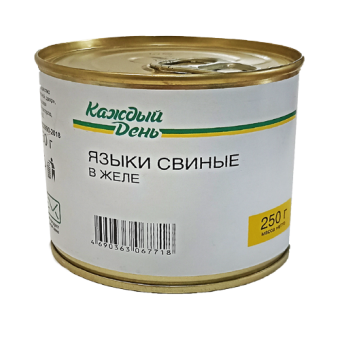 Консервы мясные кусковые стерилизованные "Языки в желе по-домашнему свиные" ТМ "Каждый день" - 4 690 363 067 718