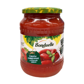 Консервы. Овощи маринованные и консервированнные. Томаты в томатной мякоти. Стерилизованнные, ТМ "Bonduelle" - 3 083 681 085 181