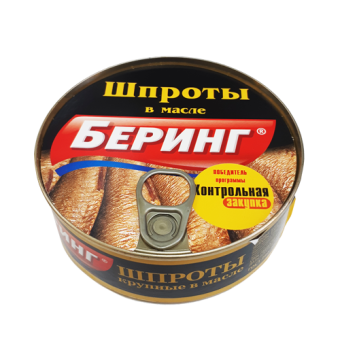 Рыбные консервы стерилизованные "Шпроты в масле из салаки (тушки") ТМ "Беринг" - 4 751 001 570 431
