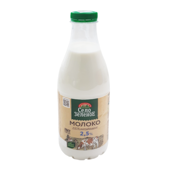 Молоко питьевое пастеризованное 100% натуральное с м.д.ж. 2,5 % ТМ Фермерские продукты "Село Зеленое" - 4 600 653 108 786