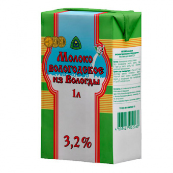 Молоко с м.д.ж 3,2% ТМ "Вологодское из Вологды" - 