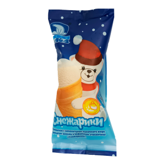 Мороженое с ароматом ванили в вафельном стаканчике "Снежарики" - 4 607 183 452 235