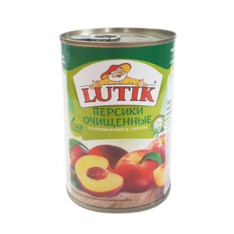 Персики очищенные половинками в сиропе консервированные/ ТМ LUTIC - 4 607 184 355 310