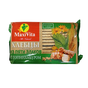 Хлебцы хрустящие из пяти злаков с топинамбуром ТМ "MaksiVita" - 4 607 008 272 185