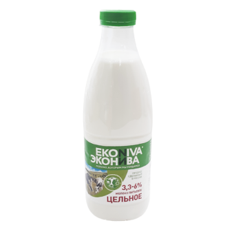 Молоко питьевое цельное пастеризованное с м.д.ж. 3,3-6% ТМ "ЭКОНИВА" - 4 680 017 921 855
