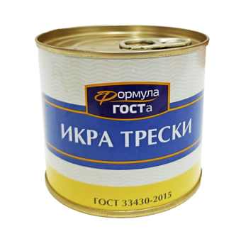 Консервы рыбные стерилизованные "Икра трески тихоокеанской", ТМ "Формула ГОСТа" - 4 607 045 813 235