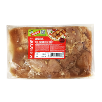 Полуфабрикат мясной мелкокусковой бескостный, категории Б Шашлык "Деликатесный" ТМ "Мираторг" - 