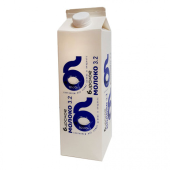 Молоко питьевое пастеризованное с м.д.ж. 3,2%, ТМ "Бирское" - 4630031790715