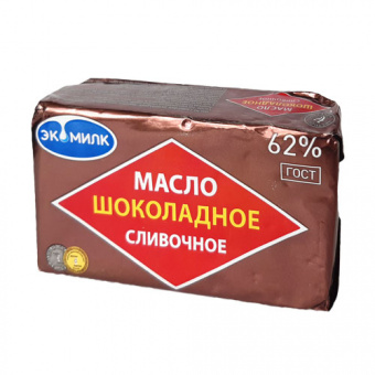 Масло сливочное шоколадное с м.д.ж. 62,0 %, ТМ "Экомилк" - 4606419000226