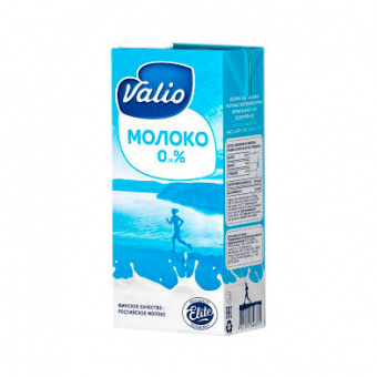 Молоко ТМ "Valio" питьевое ультравысокотемпературнообработанное обезжиренное с м.д.ж 0,05 % - 