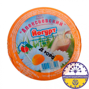 Йогурт "Алексеевский" с м.д.ж. 3,2, упаковка - полимерный пакет, 400 г. - 