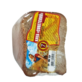 Хлеб "Советский", ржано-пшеничный, нарезанная часть изделия, ТМ "Уфимский хлебозавод 7" - 4 607 080 592 966