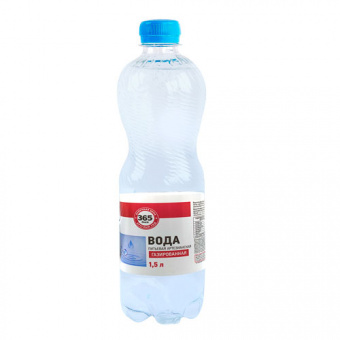 Вода питьевая артезианская газированная первой категории "Мензелинка", ПЭТ бутылка, ТМ "365 дней" - 4606068017354